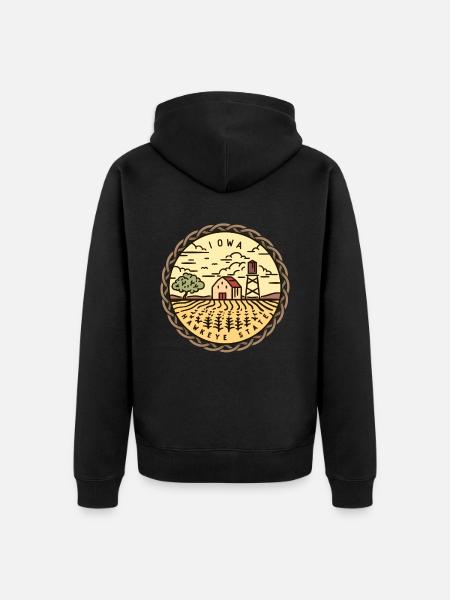 Iowa, Hawkeye State, USA - Unisex Premium Organic Zip Hoodie - black
