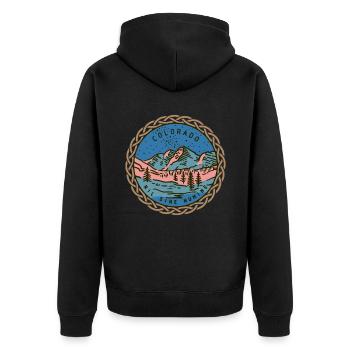 State-of-Colorado, Nil-Sine-Numine, USA - Unisex Premium Organic Zip Hoodie - black - Back - Nico (187cm)