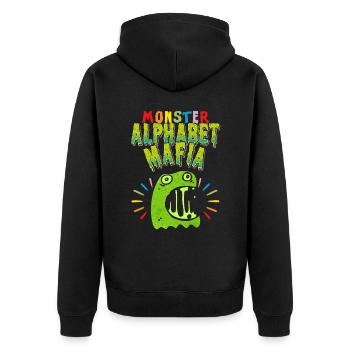 Monster Alphabet Mafia, LGBTQ, LGBTQ Pride Movement - Unisex Premium Organic Zip Hoodie - black - Back - Nico (187cm)
