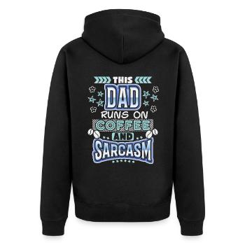 Daddy, daddy-daddy coffee, sarcasm saying - Unisex Premium Organic Zip Hoodie - black - Back - Nico (187cm)