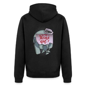 Funny saying for wine drinkers with wine bottle - Unisex Premium Organic Zip Hoodie - black - Back - Nico (187cm)