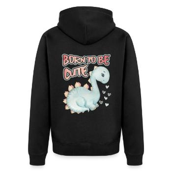 Baby Dinosaur, Saying, Cute-Dinosaur - Unisex Premium Organic Zip Hoodie - black - Back - Nico (187cm)