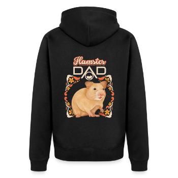 Hamster, hamster dad, hamster mom funny saying - Unisex Premium Organic Zip Hoodie - black - Back - Nico (187cm)