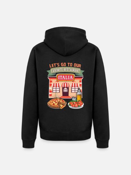 Pizzeria Italia, Italian restaurant, saying - Unisex Premium Organic Zip Hoodie - black