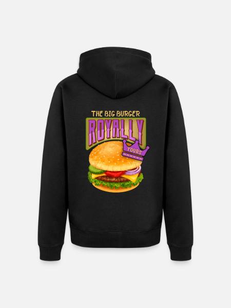 Burger-Cheeseburger Saying Hamburger-Royale - Unisex Premium Organic Zip Hoodie - black