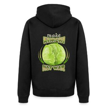 Cabbage, white cabbage, kimchi, funny saying - Unisex Premium Organic Zip Hoodie - black - Back - Nico (187cm)