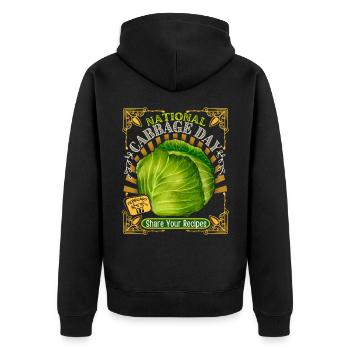 Cabbage, white cabbage, funny saying Cabbage Day - Unisex Premium Organic Zip Hoodie - black - Back - Nico (187cm)