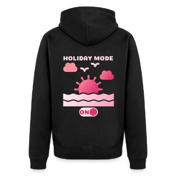 Vacances au bord de la mer, icône de la mer, drôle de dicton de vacances - Veste à capuche bio Premium Unisexe - noir - Dos - Nico (187cm)