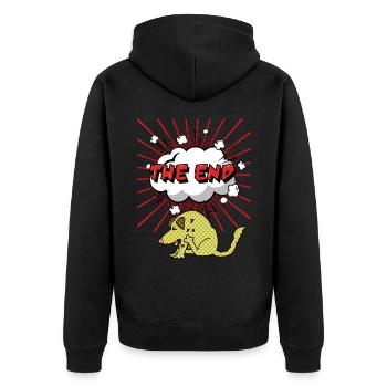 Comic-Dog, Comic-Hund, lustiger Comicstrip - Unisex Premium Bio Zip Hoodie - Schwarz - Hinten - Nico (187cm)