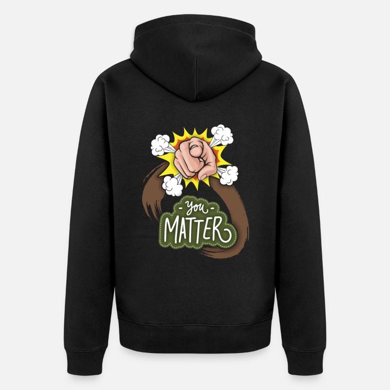 Motivation-Inspiration Zeigefinger Spruch, Comic - Unisex Premium Bio Zip Hoodie - Schwarz