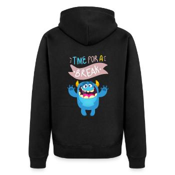 Citation de motivation drôle-monstre Citation Be-Happy - Veste à capuche bio Premium Unisexe - noir - Dos - Nico (187cm)