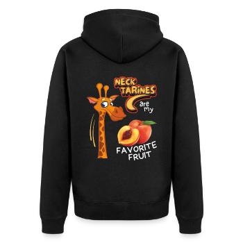 Giraffe lustiger Spruch, Comic-Giraffe, Wortspiel, - Unisex Premium Bio Zip Hoodie - Schwarz - Hinten - Nico (187cm)