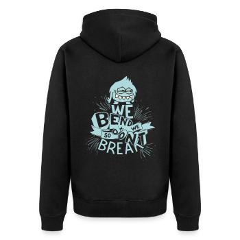Inspirierender Spruch, Motivation Monster-Spruch - Unisex Premium Bio Zip Hoodie - Schwarz - Hinten - Nico (187cm)
