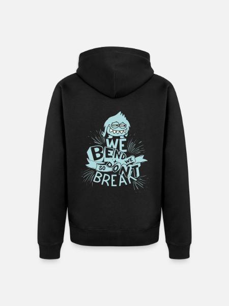 Inspiring saying, motivation monster saying - Unisex Premium Organic Zip Hoodie - black