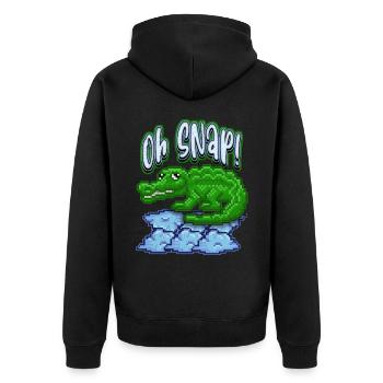 Crocodile Crocodile, funny saying, pun, pixel art - Unisex Premium Organic Zip Hoodie - black - Back - Nico (187cm)