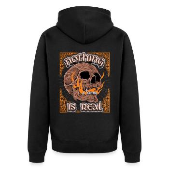 Skull Vintage Design Skull Skull Dicton - Veste à capuche bio Premium Unisexe - noir - Dos - Nico (187cm)