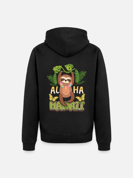 Sloth, Sloth, funny saying, - Unisex Premium Organic Zip Hoodie - black