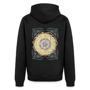 Étoile de mer botanique vintage, étoile de mer mandala - Veste à capuche bio Premium Unisexe - noir - Dos - Nico (187cm)