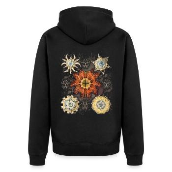 Méduses de Mer, Haeckel vintage illustration maritime - Veste à capuche bio Premium Unisexe - noir - Dos - Nico (187cm)