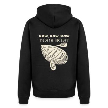 Rudern, Boot, Ruderboot lustiger Spruch Kinderreim - Unisex Premium Bio Zip Hoodie - Schwarz - Hinten - Nico (187cm)