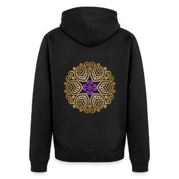 Jesus Christus, Glaube, Christliches-Mandala - Unisex Premium Bio Zip Hoodie - Schwarz - Hinten - Nico (187cm)