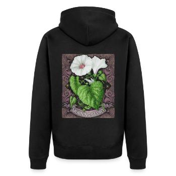 Field winds, winds, vintage botanical illustration - Unisex Premium Organic Zip Hoodie - black - Back - Nico (187cm)