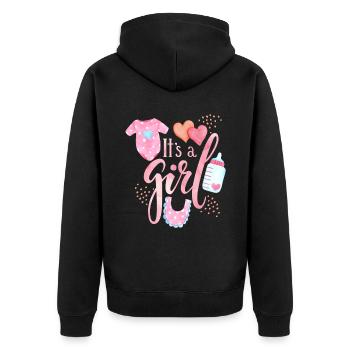 Bébé qui dit, mignonne petite fille, kawaii babe - Veste à capuche bio Premium Unisexe - noir - Dos - Nico (187cm)