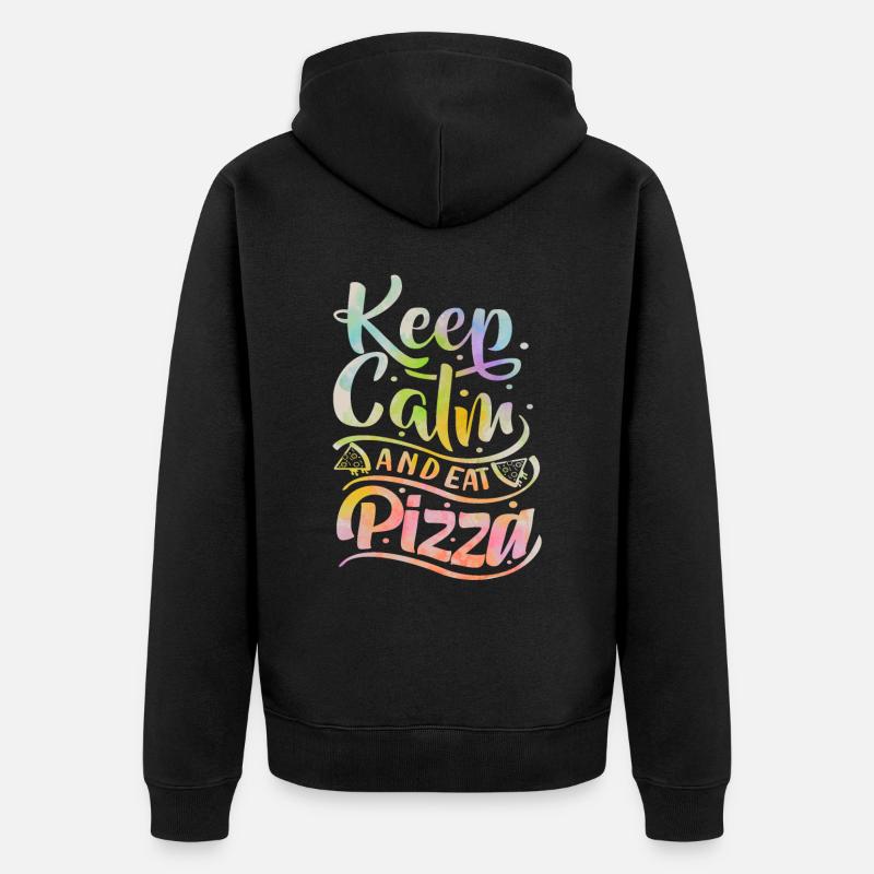 Pizza Dicton, Keep-Calm, Pizzeria italienne - Veste à capuche bio Premium Unisexe - noir