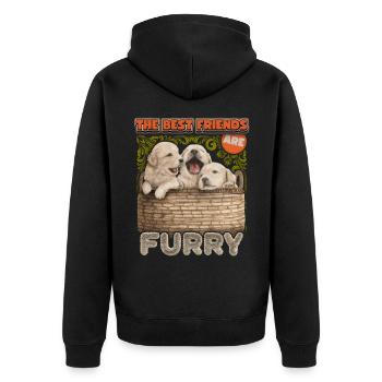 Golden Retriever Puppy, Dog Funny Saying - Unisex Premium Organic Zip Hoodie - black - Back - Nico (187cm)