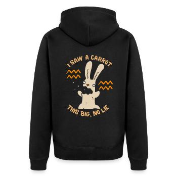Lustiger Hase Comic Witz - Unisex Premium Bio Zip Hoodie - Schwarz - Hinten - Nico (187cm)