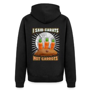Mariage, drôle de demande en mariage avec des carottes disant - Veste à capuche bio Premium Unisexe - noir - Dos - Nico (187cm)
