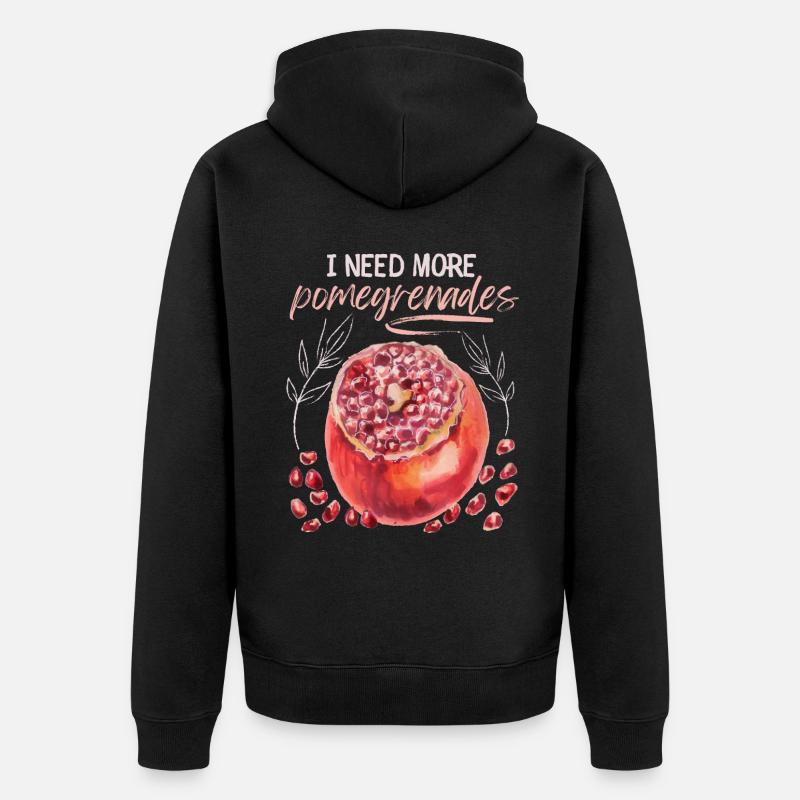 Illustration de grenade, aquarelle, dicton - Veste à capuche bio Premium Unisexe - noir