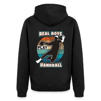 Handball Joueur De Handball, Dicton Sportif, Arc-en-ciel - Veste à capuche bio Premium Unisexe - noir - Dos - Nico (187cm)