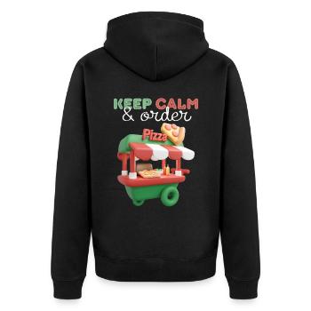 Pizza Vending Truck, 3d Pizza Truck, Street Food - Unisex Premium Organic Zip Hoodie - black - Back - Nico (187cm)