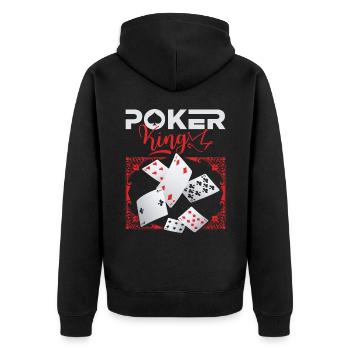 Roi du poker, Dicton de poker, Champion de poker - Veste à capuche bio Premium Unisexe - noir - Dos - Nico (187cm)