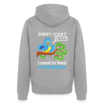 Twitter-Follower, Social Media, Posten, Tweeten - Unisex Premium Bio Zip Hoodie - Grau meliert - Hinten - Nico (187cm)
