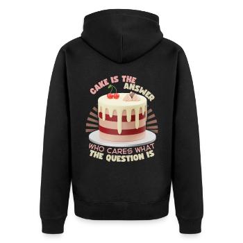 Torte, Bäcker, Kuchen backen lustiger Spruch - Unisex Premium Bio Zip Hoodie - Schwarz - Hinten - Nico (187cm)