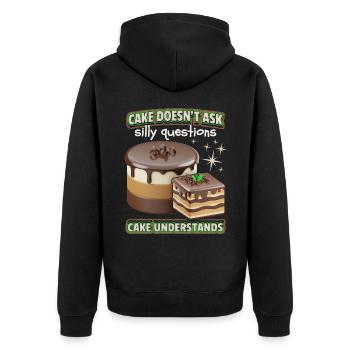 Gâteau, Bonbons, Chocolat, 3d drôle de dicton - Veste à capuche bio Premium Unisexe - noir - Dos - Nico (187cm)