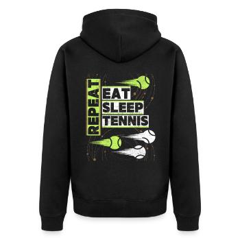 Mange-Sommeil-Tennis drôle de dicton de tennis - Veste à capuche bio Premium Unisexe - noir - Dos - Nico (187cm)