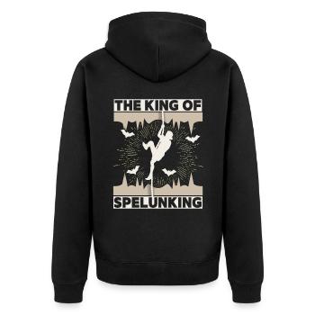 Spelunking, speleologist speleology, saying - Unisex Premium Organic Zip Hoodie - black - Back - Nico (187cm)