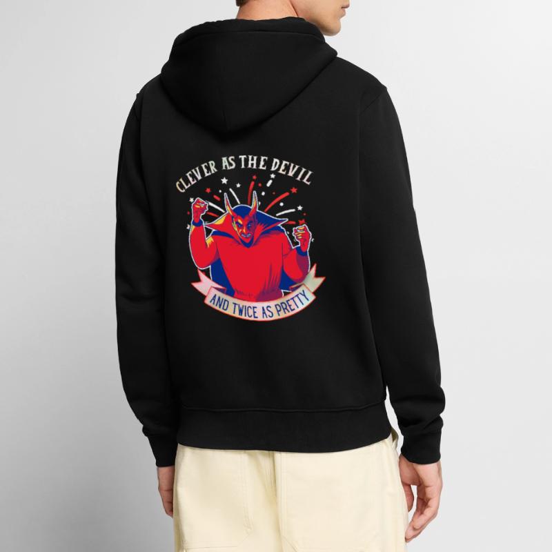 Devil-Devil drôle de dicton, style comique Veste à capuche bio Premium Unisexe