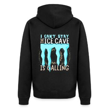 Spéléologue, Ice Cave Ice Cave Research Saying - Veste à capuche bio Premium Unisexe - noir - Dos - Nico (187cm)