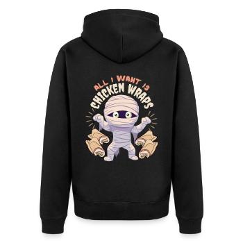Funny Mummy, Cartoon Mummy, Saying - Unisex Premium Organic Zip Hoodie - black - Back - Nico (187cm)