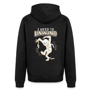 Drôle de dicton, momie de dessin animé, momie drôle - Veste à capuche bio Premium Unisexe - noir - Dos - Nico (187cm)