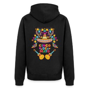 Cinco-de-Mayo, Dia-De-Los-Muertos, Mexique - Veste à capuche bio Premium Unisexe - noir - Dos - Nico (187cm)