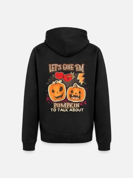 Lustige Kürbisse, Pumpkin Spruch Valentinstag - Unisex Premium Bio Zip Hoodie - Schwarz