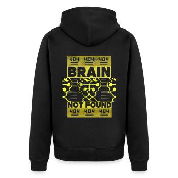 404-html error, computer nerd, funny saying - Unisex Premium Organic Zip Hoodie - black - Back - Nico (187cm)