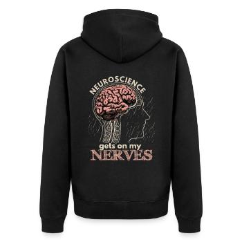 Neurowissenschaft, Gehirnchirurg, lustiger Spruch - Unisex Premium Bio Zip Hoodie - Schwarz - Hinten - Nico (187cm)