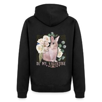Bunny Rabbit, Bunny Valentine’s Day, Love Say - Veste à capuche bio Premium Unisexe - noir - Dos - Nico (187cm)