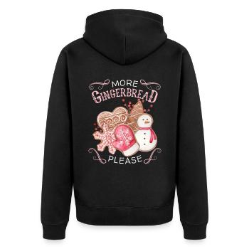 Pain d’épices, pain d’épices en pain d’épices, dicton amusant - Veste à capuche bio Premium Unisexe - noir - Dos - Nico (187cm)